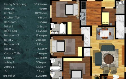 3BR Apartment with BQ  at Opebi -Ikeja, N160Mill